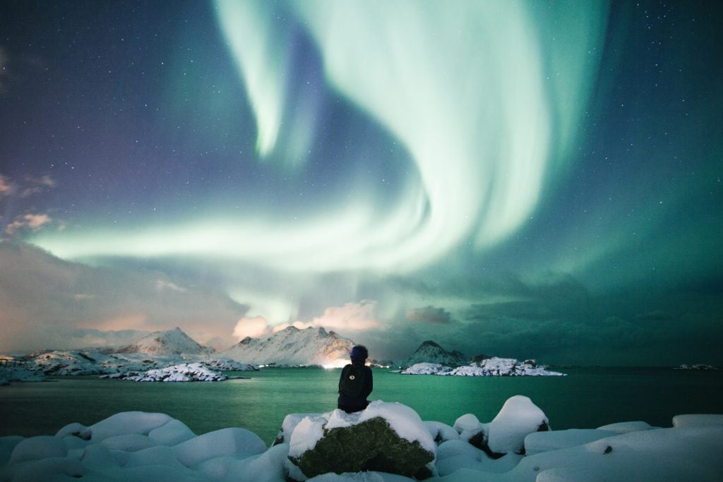 Aurora borealis from Ballstad in the Lofoten islands