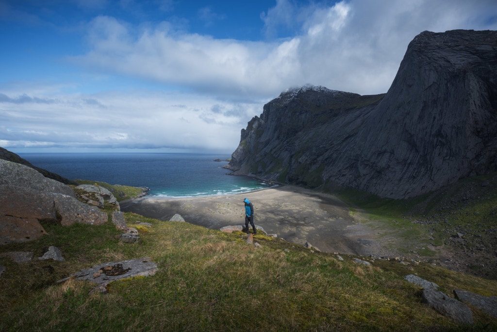 Summer in the Lofoten islands at Bunes beach